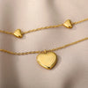 Double Layer Hollow Clavicle Chain Stainless Steel Necklace For Women Punk Hip-Hop Streetwear Jewelry
