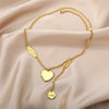 Double Layer Hollow Clavicle Chain Stainless Steel Necklace For Women Punk Hip-Hop Streetwear Jewelry