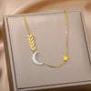 Double Layer Hollow Clavicle Chain Stainless Steel Necklace For Women Punk Hip-Hop Streetwear Jewelry