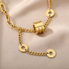 Double Layer Hollow Clavicle Chain Stainless Steel Necklace For Women Punk Hip-Hop Streetwear Jewelry