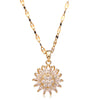 Double-layer Rotatable Sunflower Necklaces For Women Chain Choker Stainless Steel Jewelry Accessories   Items