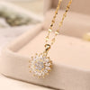 Double-layer Rotatable Sunflower Necklaces For Women Chain Choker Stainless Steel Jewelry Accessories   Items