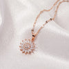 Double-layer Rotatable Sunflower Necklaces For Women Chain Choker Stainless Steel Jewelry Accessories   Items