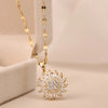 Double-layer Rotatable Sunflower Necklaces For Women Chain Choker Stainless Steel Jewelry Accessories   Items