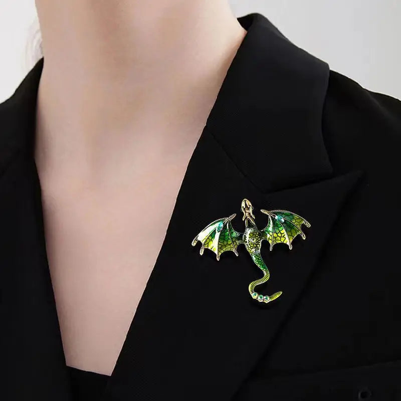 Dragon Brooches for Women Colorful Enamel Animal Brooches Pins Unisex Suit Coat Buckle Pin Casual Jewelry Accessor Flying Dra...