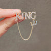 Dress Brooch Queen Letter Brooch Women King Love Rhinestones Crystal English Alphabet Metal Pins Cute Jewelry Accessories Gift