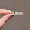 Dress Brooch Queen Letter Brooch Women King Love Rhinestones Crystal English Alphabet Metal Pins Cute Jewelry Accessories Gift