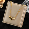 EILIECK 316L Stainless Steel Gold Color Hollow Ball Beads Pendant Necklace For Women Non-fading Choker Jewelry Girls Gifts Party