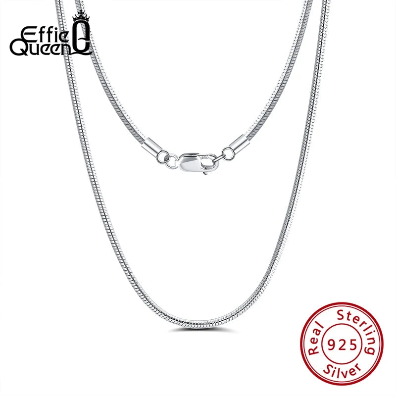 Effie Queen 100% 925 Sterling Silver Chain 40cm-60cm Length  Silver Necklace Chain Women Men Jewelry   DSC09