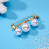 Elegant  Pearls Brooch Pins For Women Fixed Straps Charm Safe Pin Brooches Clothing Clip Badge Dress Buckle Diy Jewelry