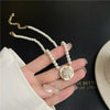 Elegant  Rose Pearl Bead Necklace for Women Temperament Flower Versatile Clavicle Chain Necklace Women's Jewelry Gift