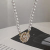 Elegant  Rose Pearl Bead Necklace for Women Temperament Flower Versatile Clavicle Chain Necklace Women's Jewelry Gift