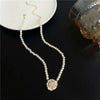 Elegant  Rose Pearl Bead Necklace for Women Temperament Flower Versatile Clavicle Chain Necklace Women's Jewelry Gift