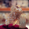 Elegant  Gold Color Hip Hop Ring for Women  Inlaid Zircon Red Stones Wedding Rings Set Party Bridal Engagement Jewelry