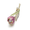 Elegant Tulip Flower Brooch Pin Crystal Costume Jewelry Clothes Accessories Jewelry Brooches