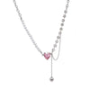 Elegant White Imitation Love Splicing Pearl Choker Necklace Big Round Pearl Wedding Necklace for Women Charm Jewelry