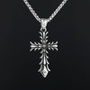 Engrave Name 316l Stainless Steel Cross Pendant Necklace With White Stone For Man Women Halloween Couple Gift Chain