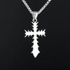 Engrave Name 316l Stainless Steel Cross Pendant Necklace With White Stone For Man Women Halloween Couple Gift Chain