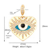 Evil Eye Charm Pendant,18K Real Gold Plated Cubic Zirconia CZ Paved Religours , Jewelry Necklace Bracelet Accessories Supplies