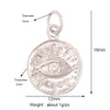 Evil Eye Charm Pendant,18K Real Gold Plated Cubic Zirconia CZ Paved Religours , Jewelry Necklace Bracelet Accessories Supplies