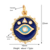 Evil Eye Charm Pendant,18K Real Gold Plated Cubic Zirconia CZ Paved Religours , Jewelry Necklace Bracelet Accessories Supplies