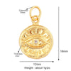 Evil Eye Charm Pendant,18K Real Gold Plated Cubic Zirconia CZ Paved Religours , Jewelry Necklace Bracelet Accessories Supplies