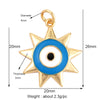 Evil Eye Charm Pendant,18K Real Gold Plated Cubic Zirconia CZ Paved Religours , Jewelry Necklace Bracelet Accessories Supplies