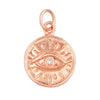 Evil Eye Charm Pendant,18K Real Gold Plated Cubic Zirconia CZ Paved Religours , Jewelry Necklace Bracelet Accessories Supplies