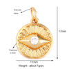Evil Eye Charm Pendant,18K Real Gold Plated Cubic Zirconia CZ Paved Religours , Jewelry Necklace Bracelet Accessories Supplies
