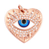 Evil Eye Charm Pendant,18K Real Gold Plated Cubic Zirconia CZ Paved Religours , Jewelry Necklace Bracelet Accessories Supplies