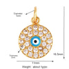 Evil Eye Charm Pendant,18K Real Gold Plated Cubic Zirconia CZ Paved Religours , Jewelry Necklace Bracelet Accessories Supplies