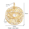 Evil Eye Charm Pendant,18K Real Gold Plated Cubic Zirconia CZ Paved Religours , Jewelry Necklace Bracelet Accessories Supplies