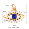 Evil Eye Charm Pendant,18K Real Gold Plated Cubic Zirconia CZ Paved Religours , Jewelry Necklace Bracelet Accessories Supplies