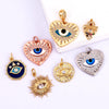 Evil Eye Charm Pendant,18K Real Gold Plated Cubic Zirconia CZ Paved Religours , Jewelry Necklace Bracelet Accessories Supplies