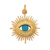 Evil Eye Charm Pendant,18K Real Gold Plated Cubic Zirconia CZ Paved Religours , Jewelry Necklace Bracelet Accessories Supplies
