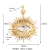 Evil Eye Charm Pendant,18K Real Gold Plated Cubic Zirconia CZ Paved Religours , Jewelry Necklace Bracelet Accessories Supplies