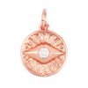 Evil Eye Charm Pendant,18K Real Gold Plated Cubic Zirconia CZ Paved Religours , Jewelry Necklace Bracelet Accessories Supplies