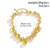 Exaggerated Acrylic CCB Big Ball Bead Chain Necklace for Women Wed Vintage Chunky Clavicle Chain Grunge Jewelry Steampunk Men