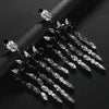 Exaggerated Black Crystal Long Tassel Earrings Wedding Accessories 2024 Design Rhinestone Hanging Earrings for Women