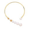 Exaggerated Pearl Necklace For Women Simple Versatile Golden Bead Opening Collar Exquisite Clavicle Korean  Jewelry Gifts