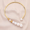 Exaggerated Pearl Necklace For Women Simple Versatile Golden Bead Opening Collar Exquisite Clavicle Korean  Jewelry Gifts