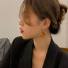Exaggerated Personality Irregular Resin Earrings South Korean Style Fashionable Vintage  Geometric Stud Earrings Women Jewelry