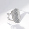 Exaggerated Punk Elliptical Broad Surface Rings Adjustable Opening Stainless Steel Ring for Women Personality  Jewelry