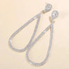 Exaggerated Water Drop Big Hoop Earrings Rhinestone For Women Luxury Designer Crystal Pendant Dangle Earrings Wedding Jewelry