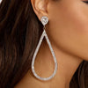 Exaggerated Water Drop Big Hoop Earrings Rhinestone For Women Luxury Designer Crystal Pendant Dangle Earrings Wedding Jewelry
