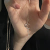 Exquisite Cherry Blossoms Flower Necklace For Women Crystal Zircon Rose Heart Butterfly Clavicle Chain Wedding Romantic Jewelry