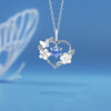 Exquisite Cherry Blossoms Flower Necklace For Women Crystal Zircon Rose Heart Butterfly Clavicle Chain Wedding Romantic Jewelry