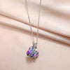Exquisite  Creative Multicolor Heart Shaped Crystal Necklace Colorful Rhinestone Butterfly Women's Banquet Jewelry