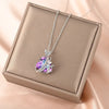 Exquisite  Creative Multicolor Heart Shaped Crystal Necklace Colorful Rhinestone Butterfly Women's Banquet Jewelry
