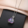 Exquisite  Creative Multicolor Heart Shaped Crystal Necklace Colorful Rhinestone Butterfly Women's Banquet Jewelry